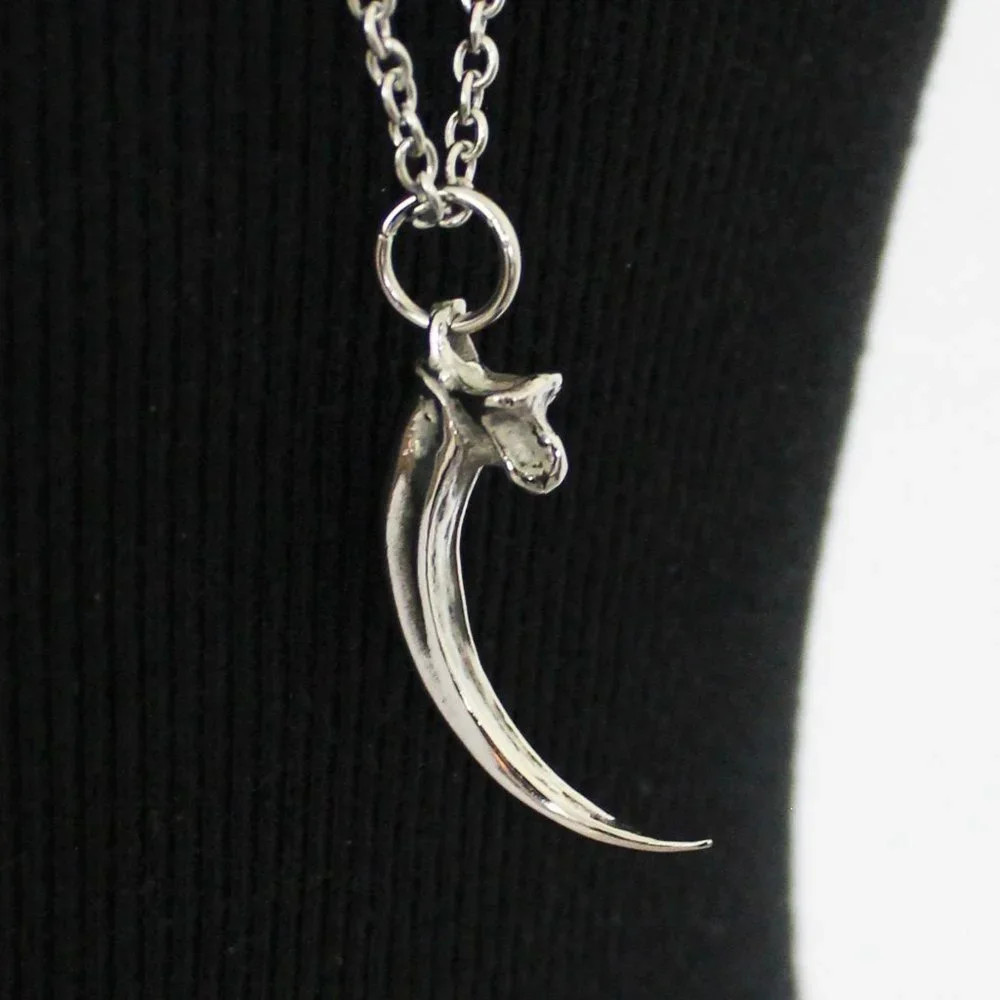 NEW Moon Raven Eagle Talon Claw Solid Stainless Steel Pendant Necklace 32" - Picture 8 of 11